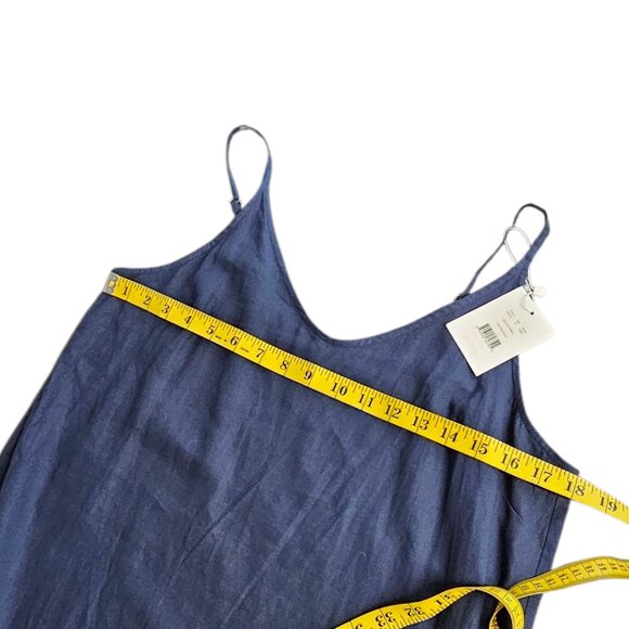 Andie Swim The Slip Dress, Blue, Linen Blend, Beach Cover Up, Vacation, Resort,M - Picture 7 of 7